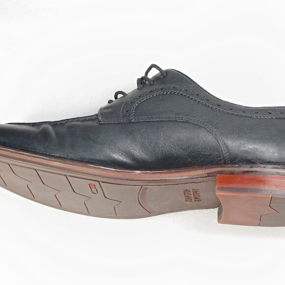 Johnston & Murphy Black Sheepskin Split-Toe Oxford Shoes J&M Flex Soles Mens 13 - Picture 9 of 16